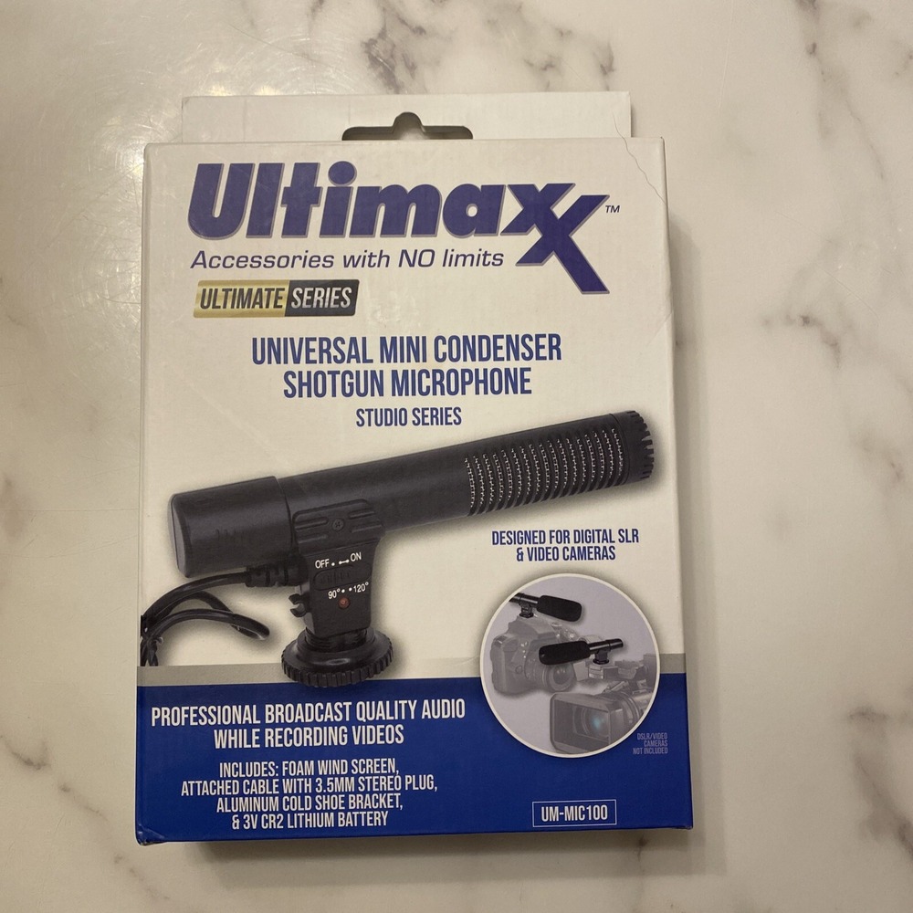 NEW Ultimaxx Universal Mini Condenser Shotgun Microphone UM-MIC100